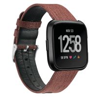 ℗✷✕ Sport luksusowe płótno skórzane pasek do zegarka pasek dla Fitbit Versa wymienić wsparcie akcesoria darmowa wysyłka