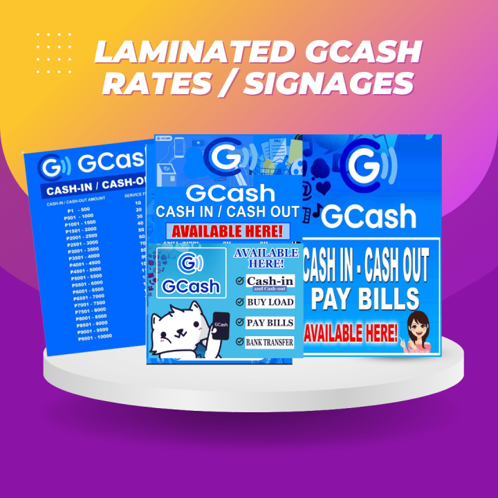 Laminated Gcash Rates/Signage Lazada PH