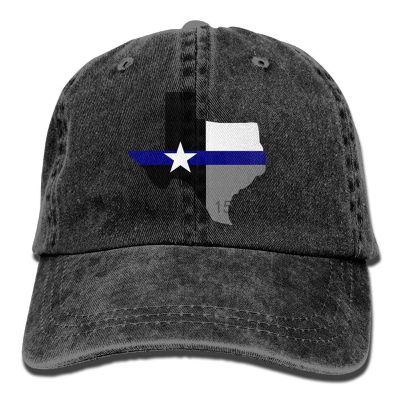 Men Women Texas State Flag Thin Blue Line Adjustable Jeans Baseball Cap Sun Hat