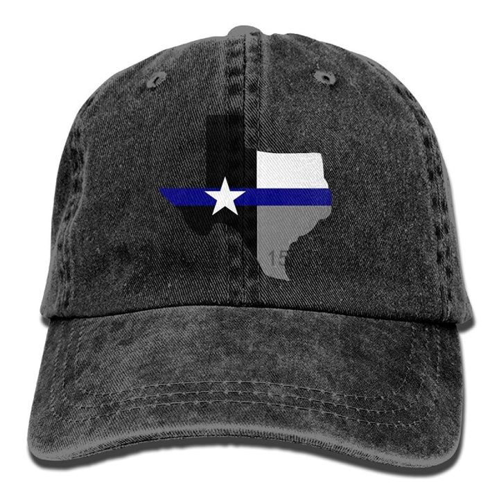 men-women-texas-state-flag-thin-blue-line-adjustable-jeans-baseball-cap-sun-hat