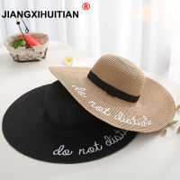 2019 Hot letter embroidery cap Big brim Ladies summer straw hat youth hats for women Shade sun hats Beach hat sale