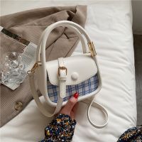 [COD] Handbag bag womens summer 2021 new trendy plaid square western style underarm all-match single shoulder Messenger