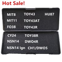 Hot Lishi 2 In 1 2in1 Tool MIT8 MIT11 FO38 CY24 NSN14 TOY43 TOY43AT TOY43R TOY38R DWO4R DOW5 CH1 HU87 Locksmith Tool for Car Key