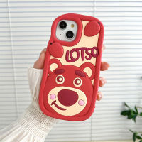 เคสโทรศัพท์สำหรับ iPhone 14 13 12 11 Pro Max Loso เคสเคสโทรศัพท์เคสโทรศัพท์มือถือซิลิโคนลายหมีสตอเบอร์รี่