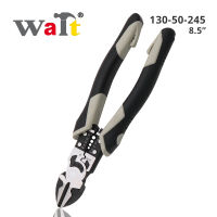 Wait Multi-function 9-in-1 Oblique Nose Pliers Electrician Special Cutting Steel Wire Industrial-grade Pliers With Spring