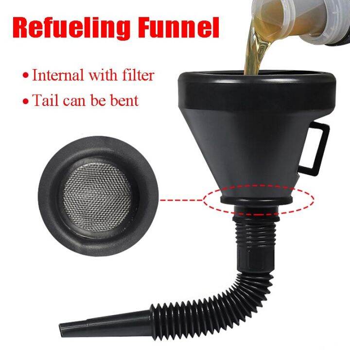 Car Refueling Funnel with Strainer Bendable Oil Fuel Filter Funnels