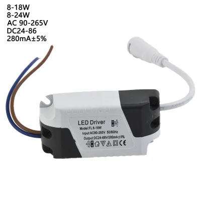 LED Driver AC 110V 220V to DC 12V DC 24V 8-18W 8-24W Lighting Transformer Ceilling Lamp LED Strip Power Supply Adapter 280mA Electrical Circuitry Part