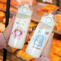 Cute And Simple Water Bottles For Girls Cold And Heat Resistant Sport Bottle Safety Lock Straw Cup Printing Pattern Drinking Cup