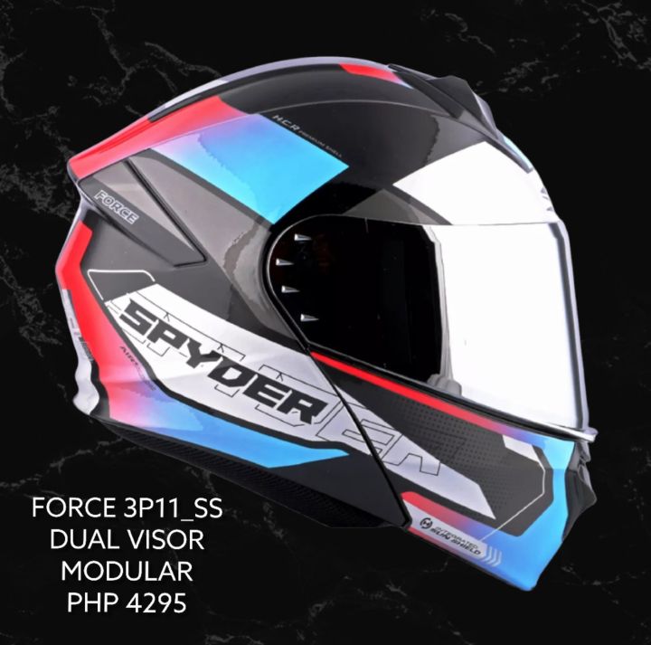 Spyder Modular Helmet with Dual Visor FORCE GD Series 1 (FREE CLEAR ...