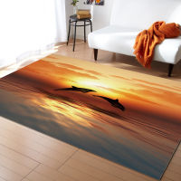 Dusk Ocean Dolphin Jumping Carpet Bedroom Decor Rugs and Carpets for Home Living Room Rectangular Mat