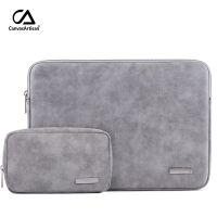 CanvasArtisan Retro Style Nubuck Leather Cover Laptop Bag Set Waterproof Protective Sleeve Case for Macbook M1 M2 Air Pro Thinkpad 11 12 13 14 15 inch with Mouse Charger Bag