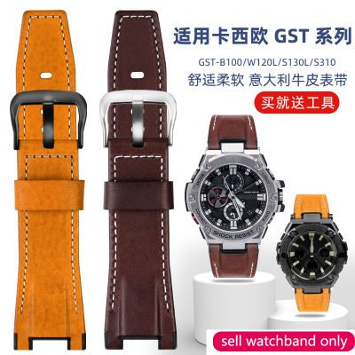 Suitable for Casio Watch Strap GST-S130 S110 S120 W130 B100 W300 Genuine Leather Nylon Mens Watch Band