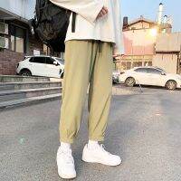 COD SDFGERTERT 【M-5XL】Comfortable Casual Pants Men Plain Color Plus Size Slacks Korean Fashion Loose Mens Trouser