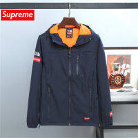 【ข้อเสนอพิเศษ】เสื้อกันลม Supremes เสื้อแจ็คเก็ตเดินป่าผู้ชายเสื้อแจ็คเก็ตหนากลางแจ้งเสื้อแจ็คเก็ตมีฮู้ดคุณภาพสูงกระเป๋ากันน้ำแจ็คเก็ตเสื้อโค้ทกันหนาวที่อบอุ่น