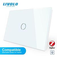 Livolo Zigbee Smart Wifi Adaptive Dimmer สวิทช์ไฟติดผนัง,หน้าจอโทรศัพท์คริสตัล,โคมไฟที่หรี่ไฟได้ที่เข้ากันได้,แสงสลัวขึ้นลง