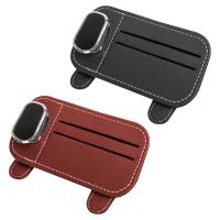 Car Visor Organizer Car Sunglasses Holder Sunglasses Holders For Car Sun Visor LeatherAuto Interior Accessories Storage Holder Eyewear case