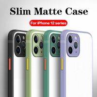 ใหม่สแควร์เคสกันกระแทกสำหรับiPhone 12 Pro Max Luxuryเคลือบด้านโปร่งแสงสำหรับIphone 12 Pro 12ขนาดเล็ก