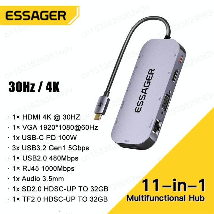 essager-8-in-1-usb-hub-พร้อมฟังก์ชั่นการจัดเก็บดิสก์-usb-type-c-ไปยังสถานีเชื่อมต่อแล็ปท็อปที่รองรับ-hdmi-สำหรับ-pro-air-m1-m2