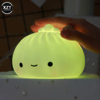 น่ารัก LED Night Light Bun Dumpling Pat ไฟการ์ตูนห้องนอน Holiday Home ตกแต่งโคมไฟนุ่มที่มีสีสันคริสต์มาสของขวัญเด็ก