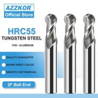 อลูมิเนียมบอลจมูก Endmills เคลือบโลหะผสมทังสเตนเหล็กเครื่องมือ Cnc Maching Hrc55 ด้านบน AZZKOR เครื่องตัดมิลลิ่ง Endmill R1.0