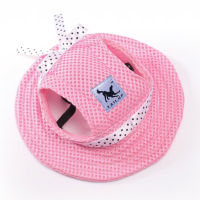 Dog Cap Small Pet Ear Holes Mesh Bow Hat Doggy Baseball Beach Visor Headgear Puppy Outdoor Accessories Chien Supplies Wholesale