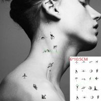 【YF】 Waterproof Temporary Tattoo Sticker Moon Star Mountain Plane Flame Body Art Flash Tatto Fake Tatoo for Women Men