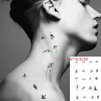 hot【DT】 Temporary Sticker Star Mountain Plane Flash Tatto Fake Tatoo for Men