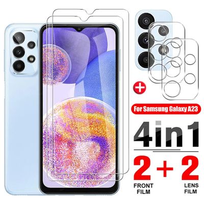 4 In 1 Protective Glass for Samsung Galaxy A23 Camera Screen Protector Tempered Glass for Samsung Galaxy A23 Camera Lens Glass