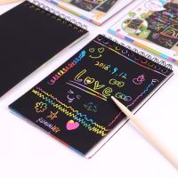 1PC Scratch Note Black Cardboard Creative DIY Draw Sketch Notes for Kids Toy Notebook School Supplies Note Books Pads