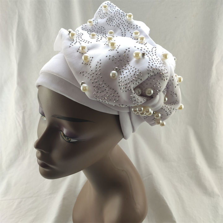 2021african-nigerian-turban-cap-with-women-cotton-breathe-hat-muslim-scarf-gel-headgear-wide-brim-auto-gele-aso-ebi-headtie