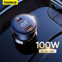 Baseus PD 100วัตต์ชาร์จไฟในรถค่าเร็ว QC4.0 QC3.0 PD 3.0ชาร์จอย่างรวดเร็วสำหรับ 14 13 12 11 Pro Max ซัมซุง XiaoMi ศัพท์