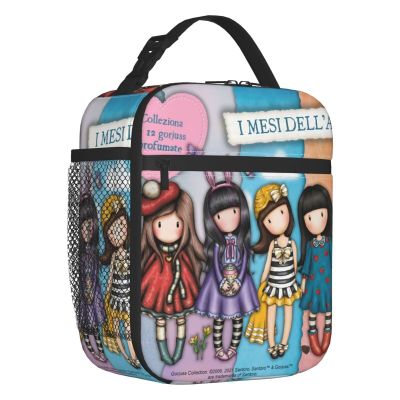 ♟ Santoro Gorjuss Doll Insulated Lunch Bags for Women Cartoon Girl Portable Cooler Thermal Bento Box Kids School Children