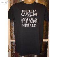 Herald Keep Calm And Driveblack เสื้อผ้าปัก Mensshirtneck แขนสั้น TOP Casual หลวมแฟชั่น Print