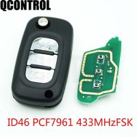 【✱2023 HOT✱】 haokao5 Qcontrol ชุด Kunci Remote Mobil กระดุม3ปุ่มสำหรับเทอร์โบชาร์จเจอร์ Renault Scenic Iii Megane Iii ฟลูเอนซ์2009-พร้อมชิป Pcf7961 Id46และ433Mhz