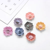 40Pcslot Artificial mesh Fabric Flower For Girls Headband Chic Hair Flowers Hair stamen For Hair Accessories DIY