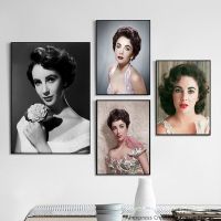 Elizabeth Taylor Star Celebrity Wall Art,โปสเตอร์ผ้าใบ,เหมาะสำหรับตกแต่งบ้าน,ผืนผ้าใบที่น่ารัก,ภาพวาดศิลปะ0921