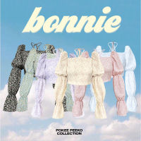 ลดพิเศษ 50% ( พร้อมส่ง )POKEE BONNIE เสื้อครอปเเขนระบาย ลายดอกไม้สุดคิ้วท์