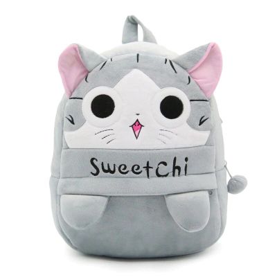 Chi Cat Plush Backpack Cute Fashion Cartoon Gray Shoulder Bag Children Kindergarten Toy bags Boy Girl Zipper Mini Schoolbag
