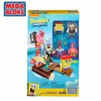 Mega Bloks สพันชบ็อบสแควร์แพนท์ประกอบบล็อกตัวต่อการ์ตูน Kawaii อะนิเมะรูปโจรสลัดแพ็คโมเดลของเล่นเด็ก S