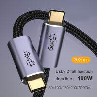 Topdigit Topdigit TYPE-C USB ชนิด C ไปยัง C สายไนล่อนถักอัลลอยแล็ปท็อป E-MARK 5A PD 100W USB Gen2 10Gbps 8K 60Hz สายไฟ