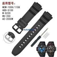 Suitable For Casio W-S220 HDD-S100 MCW100 110H AE-2000W Rubber Strap 16Mm 0703