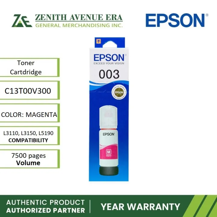 Epson C13t00v300 Louvre Ink Bottle For L3110 L3150 70ml Magenta Lazada Ph 2313
