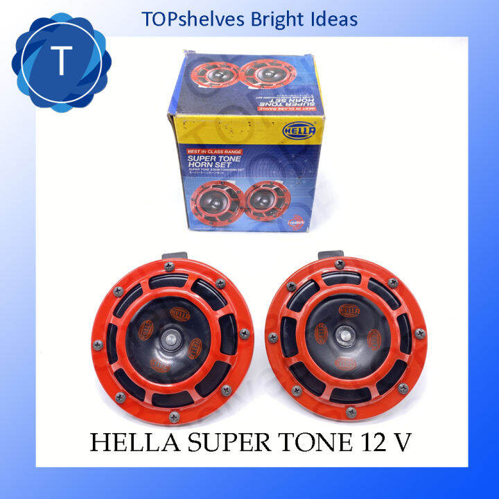 Hella Super Tone Horn Set V With Pin Relay H S Black With Red