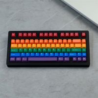 GMK ความภาคภูมิใจ Keycaps 129คีย์/ชุดสีรุ้งโปรไฟล์เชอร์รี่ตัวครอบปุ่มคีย์บอร์ดสีระเหิด PBT สำหรับแป้นพิมพ์สวิตช์ MX