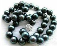 20" GENUINE natural AAA 9-10M BLACK PEARL NECKLACE