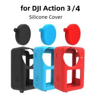 DJI Action 3/4เลนส์เคสป้องกันซิลิโคนสำหรับ DJI Osmo Action 4/3ฝาครอบเลนส์อุปกรณ์เสริมฝาครอบป้องกันกล้องเพื่อการกีฬา