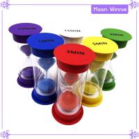 Moon เครื่องจับเวลานาฬิกาทรายน้ำหนักเบานาฬิกาทราย6ชิ้นสำหรับห้องเรียนกิจกรรมในบ้าน