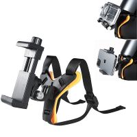 ❧ Cycling Motorcycle Helmet Chin Strap Mount with Clip Holder for Gopro Hero DJI OSMO SJcam Yi Cameras Mobile Phones