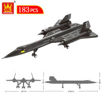 ทหาร WW2 SR 71 Blackbird Reconnaissance Fighter เครื่องบินรุ่น Building Blocks อาวุธอิฐเด็กของเล่นก่อสร้าง Gift