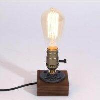 ☸ Wood Desk Lamp Table Lamp Wood Vintage Desk Lamp Dimmable 40W Edison Bulb E27 Bedroom Bar Table Light Desk Light wooden